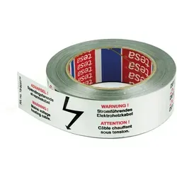 Devi Alufolie selbstklebend 19-805076 - 50m x 38mm, mit Warnaufdruck für sichere Anwendungen in Bau und Renovierung