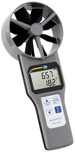 PCE Instruments Anemometer PCE-VA 20 - Anemometer zur Messung von Windgeschwindigkeit bis 30 m/s, Temperatur und Luftfeuchtigkeit - ideal für präzise Wetteranalysen und Klimakontrolle.