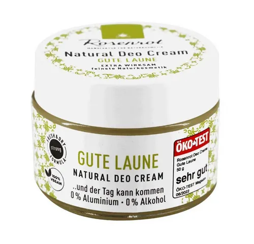 Rosenrot Deo-Creme - Gute Laune 50g - Naturkosmetik Deo-Creme mit 100% natürlichen Inhaltsstoffen, sorgt für frischen Duft und gute Laune den ganzen Tag.