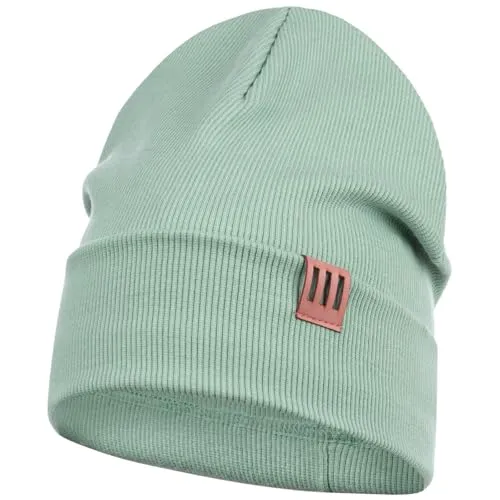 Smarilla Mütze Junge Kinder Beanie Herren gerippt, Größe: 46-48, Farbe: Mintgrün