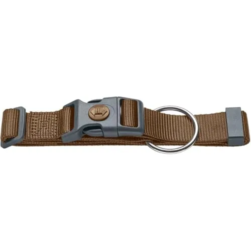 Hunter Hundehalsung London Vario Plus, verstellbares Nylon Hundehalsband mit Zugentlastung, Sicherheitsverschluss mit Verriegelung, reißfest, Farbe: braun, Größe: L
