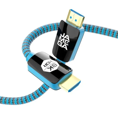 JAMEGA 3m 8K HDMI Kabel 2.1 8K@60Hz 4K@120Hz mit DSC - Highspeed Ethernet 48Gbps HDMI-Kabel 2.0a 2.0b 3D HDTV UHD II Dynamisches HDR-10+ HDCP eARC DolbyVision kompatibel mit PS5, XBOX Series X