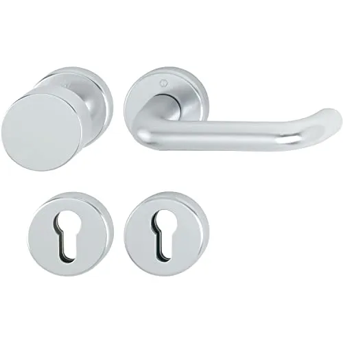 Hoppe-AG Drückergarnitur 3389251 Paris - Hochwertige Drückergarnitur aus Aluminium für Wohnungstüren, mit zeitlosem Design und hoher Belastbarkeit (Gebrauchsklasse 3). Ideal für Türstärken von 37 bis 42 mm.