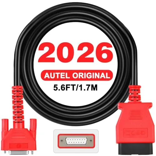 Autel Original OBD2 Haupttestkabel 1.7M 2 Reihiger DB15, Funktioniert Nur mit Scanner MK808S MK808Z MX808S MK808 MX808 MP808S MP808 DS708 DS808 MS906, Männlich 16 Poliges, OBDII Diagnosetestkabel