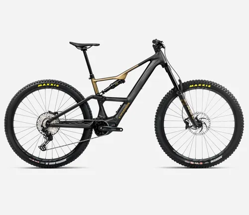 Orbea Rise LT H20 2025 - Diamond Black-Splash Olive Green (Matt) - E-MTB mit 160 mm Dämpfung und 630-Wh-Akku. Ideal für Trail-Abenteuer, revolutioniert das leichte E-Bike-Segment mit verbessertem Handling und Rider Synergy für maximale Akkureichweite.