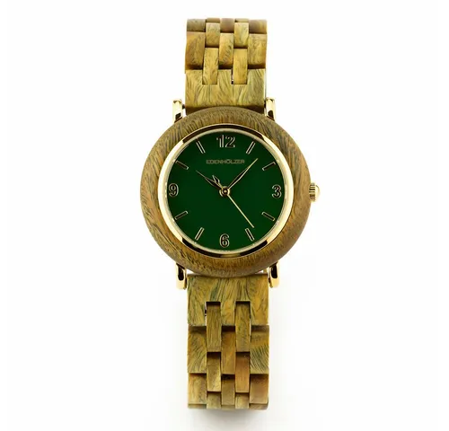 Edenhölzer Quarzuhr Murter Braun – Elegante Holzarmbanduhr - Stilvolle Quarzuhr mit analoger Anzeige und spritzwassergeschütztem Design. Ideal für den täglichen Gebrauch, mit einem Gehäuse und Armband aus hochwertigem Holz.