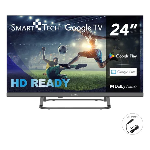 Smart Tech 24 Zoll HD Smart TV mit Google TV in grau von Smart Tech