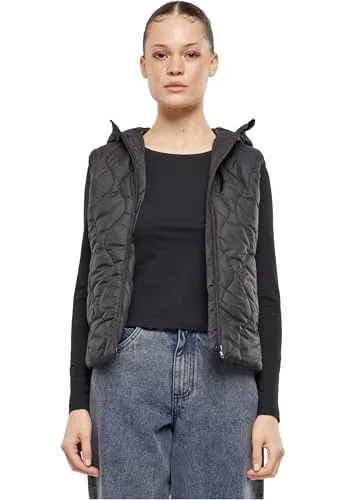 Urban Classics Damen Tb7009 Super Light Puffer Vest, Schwarz, XS EU - Funktionsjacke für Übergangszeiten, leicht und bequem mit modischer Kapuze für Schutz vor Wind und Regen, ideal für vielseitige Looks.