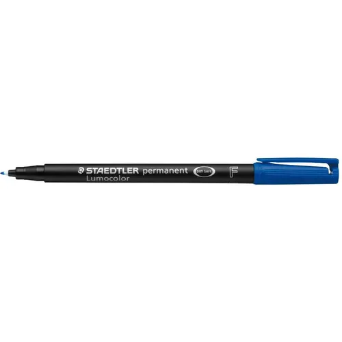 Staedtler permanent Universalstift Lumocolor, blau, wisch- und wasserfest, sekundenschnell trocken (10 x) (318-3)