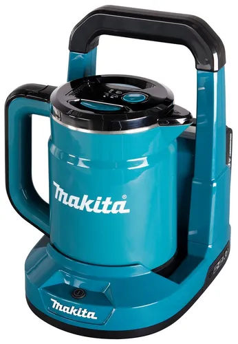 Makita Wasserkocher DKT360Z - Akkubetriebener Wasserkocher mit 0,8 Liter Fassungsvermögen, sicher durch Kochstoppautomatik und Trockenlaufschutz