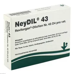 NeyDIL Nr. 43 Revitorgan D4 pro vet. Ampullen - Veterinärmedizinisches homöopathisches Arzneimittel gegen Gelenkbeschwerden, apothekenpflichtig und ideal zur Unterstützung der tierärztlichen Behandlung.