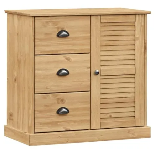 vidaXL Sideboard VIGO aus Kiefernholz 78x40x75 cm - Kommode aus massivem Kiefernholz mit rustikalem Charme, ideal für kleinen Stauraum und vielseitig einsetzbar in jedem Raum.