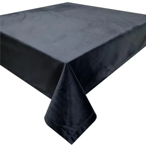 Schwar Textilien Mitteldecke/Velour / 90 x 90 m / Versch. Farben/Samt / #1702 (Schwarz)