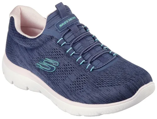 Skechers Summits Fun Flare Damen Sneaker - Marineblau, 35 EU - Damen-Sneaker mit meliertem Mesh-Obermaterial und stoßdämpfender Zwischensohle für optimalen Komfort und ein sportliches Design.