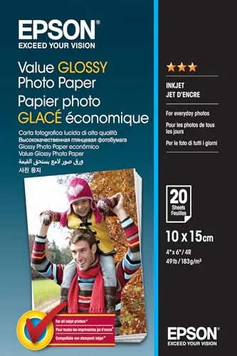 Epson C13S400037 Fotopapier, 20 Blatt, 10 x 15 cm, One size von Epson