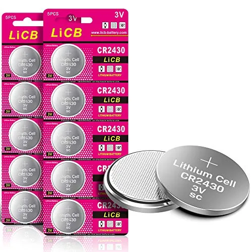 LiCB 10 Stück CR2430 3V Lithium Knopfzellen CR 2430 Batterien