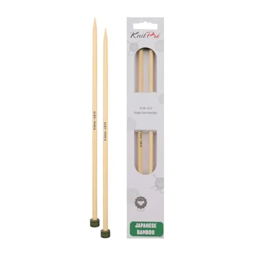 KnitPro K22331 Jackenstricknadeln, Bamboo, Braun, 30 cm x 6 mm, 2 Count