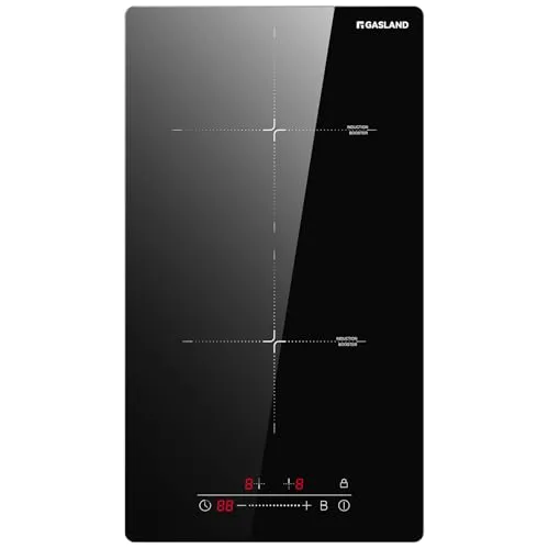GASLAND IH30BF 30 cm Einbau-Induktionskochfeld, 2 Kochzonen, autarkes Elektrokochfeld mit Slider-Touch-Bedienung, PowerBoost, Kindersicherung, Timer-Funktion, 3500W (Ohne Stecker)