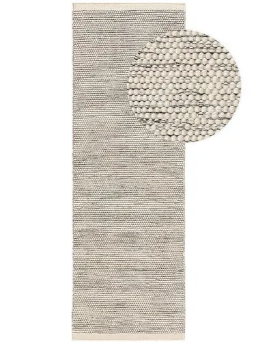 benuta Pure Wollteppich-Läufer, Beige, 70x200 cm in beige von benuta