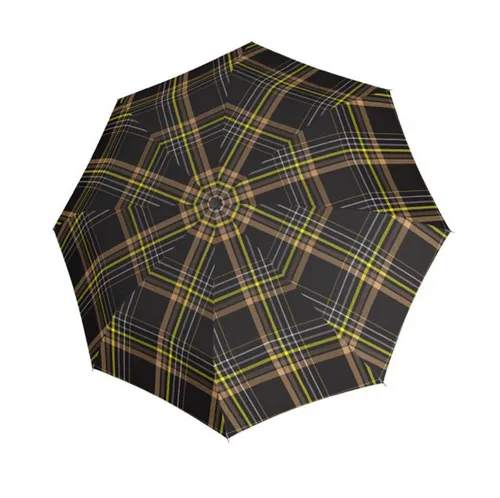 doppler® Taschenregenschirm Fiber Check in braun von doppler®