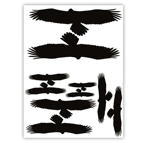 10er Aufkleber-Set Vogelschutz und Fensterschutz I hin_125 I Vogel-Silhouette