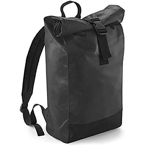 BagBase BG815 Tarp Roll-Top Backpack - Wasserdichter Rucksack aus 100% PVC mit urbanem Design, Rolltop-Verschluss und gepolsterten, verstellbaren Schulterriemen. Ideal für Stadtabenteuer und Outdoor-Aktivitäten.