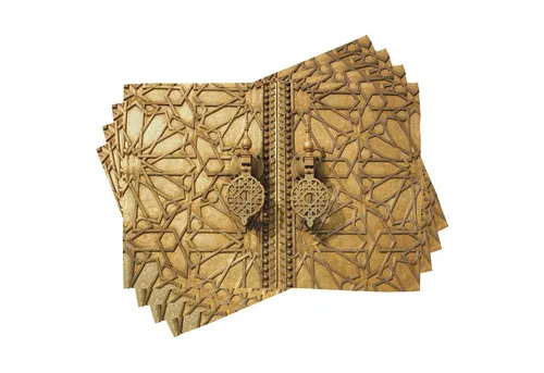 Abakuhaus Platzset Waschbare Stoff Esszimmer Küche Tischdekorations Digitaldruck, (4-teilig, 4-St., Set aus 4x), marokkanisch Marrakesch Königspalast