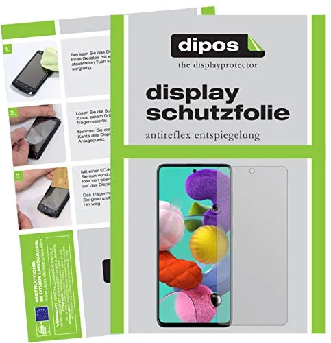 dipos I 4X Schutzfolie matt kompatibel mit Samsung Galaxy A71 Folie Displayschutzfolie (2X Vorderseite + 2X Rückseite)