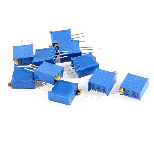sourcing map 10 Stücke 500 ohm Trim Pot Trimmer Potentiometer 3296W-501