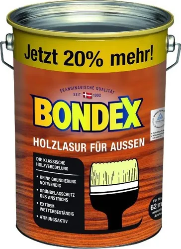 Bondex Holzlasur für Außen 4,8 L - Dunkelgrau - Holzlasuren, wetterfest und schützend für Ihre Holzoberflächen im Außenbereich, ideal für langlebigen Schutz und ansprechende Optik.