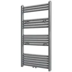 Handtuchheizkörper Warmwasser Gerade Grau 600x1160 mm - Heizkörper für Badezimmer und Handtuchwärmer, energieeffizient dank Warmwasser-Zirkulation, trocknet Handtücher schnell und hält Schimmel fern.