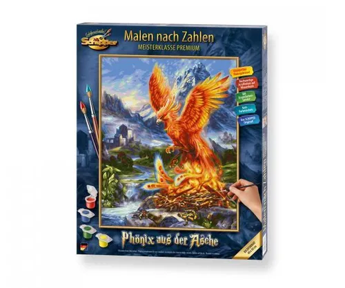 Schipper 609130870 Malen nach Zahlen - Phönix aus der Asche, 40 x 50 cm Set mit Pinsel und 36 Acrylfarben für kreative Erwachsene
