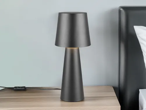 Dimmbare LED Tischleuchte mit Metallfuß, Höhe 40cm - Klassische Tischleuchten mit modernem Design und 3-stufiger Dimmfunktion. Ideal als Nachttischlampe oder Wohnzimmerbeleuchtung, inklusive 7 Watt LED Leuchtmittel für warmes Licht.