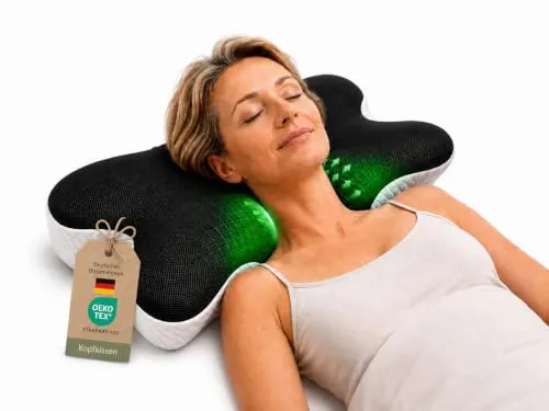 Orthopädisches Nackenkissen 60x35x12 cm | Ergonomisches Kopfkissen mit Memory Foam