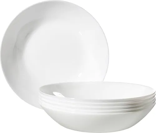 Ritzenhoff & Breker Suppenteller fresh Ø 20 cm - 6er Set - Suppenteller aus hochwertigem Opal Glas, mikrowellen- und spülmaschinenfest, ideal für moderne Tischdekoration.