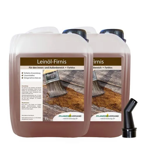 10L Leinölfirnis | Holzöl für Innen- und Außenbereich (2x5L)