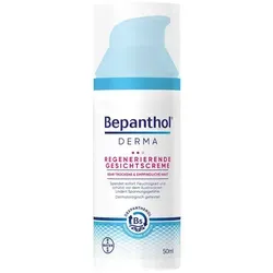 Bepanthol DERMA Regenerierende Gesichtscreme 1X50 ml - Arzneimittel zur intensiven Hautregeneration, ideal für trockene und empfindliche Haut mit feuchtigkeitsspendenden Inhaltsstoffen.