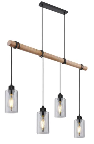 Globo Lighting Hängeleuchte Metall schwarz matt, 4x E27