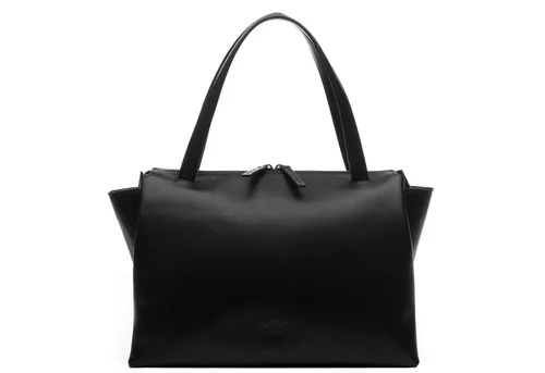 SID & VAIN Umhängetasche echt Leder Handtasche Schultertasche schwarz ATLANTA, Umhängetasche Echtleder für Damen, Crossbody Bag schwarz