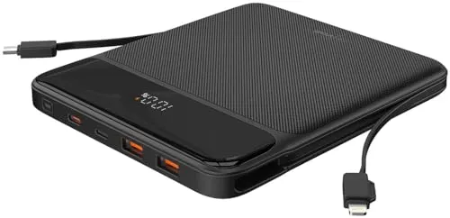 revolt Powerbank Mini: Ultra-Slim-Powerbank, 120W, 20.000mAh, PD, Display, USB-Ports & Kabel (Mini iPhone, Handy iPhone, Tablet Tasche)