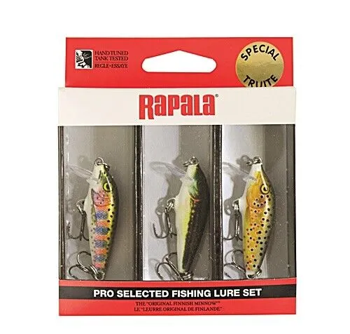 Rapala KIT CD3 SET TR-MN-RT Wobbler - Köder & Futtermittel, ideales Set für erfolgreiche Angelausflüge mit hochwertigen Wobblern für verschiedene Fangtechniken.
