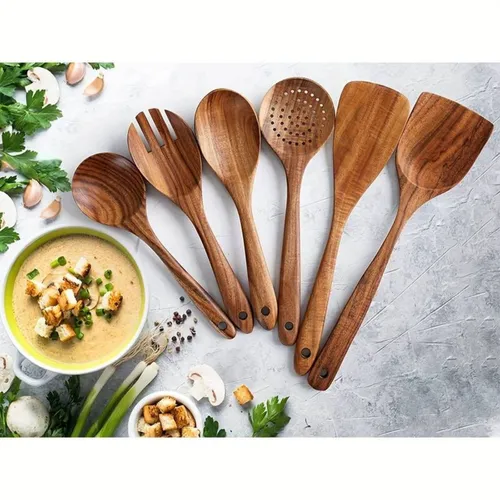 Holz-Kochutensilien-Set 6-teilig für alle Kochbedürfnisse