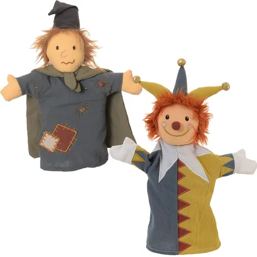 Hochwertiges Handpuppen-Set Kasperle & Hexe für Puppen- und Kasperletheater