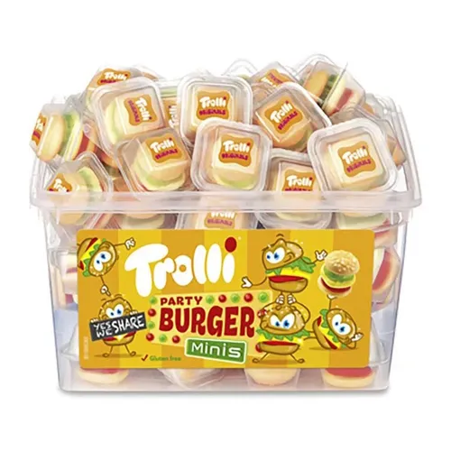 Trolli Party Burger Minis Dose (60 Stk) 600g (13,32 EUR/KG) in gelb von Trolli GmbH