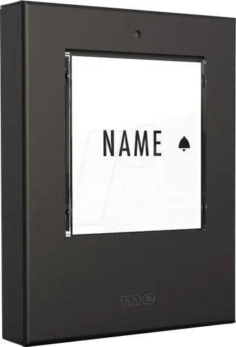 M-e modern-electronics 41421 Klingeltaster beleuchtet - Edelstahl-Klingeltaster mit Namensschild und Beleuchtungsautomatik, ideal für 1-Familienhäuser.