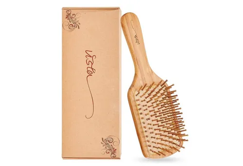 LuxusKollektion Paddelbürste Holz Haarbürste Antistatische Paddelbürste Bambusgriff für Extensions