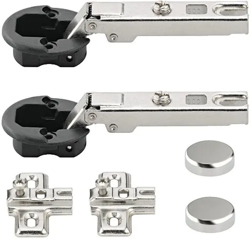 2x Topfscharnier Ø 26 mm Metalla Mini Scharnier 4-6 mm Eckanschlag Glastür Band