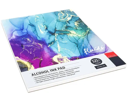 Alcohol Ink Papier, Fluids Media Ink Pad, 15 Blatt gebunden, 525g/m²