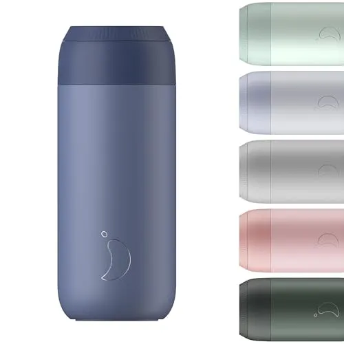 Chilly's Serie 2 Isolierter Kaffebecher - Doppelwandige Tasse mit Deckel - BPA-Freier Edelstahl - Whale Blue, 500ml