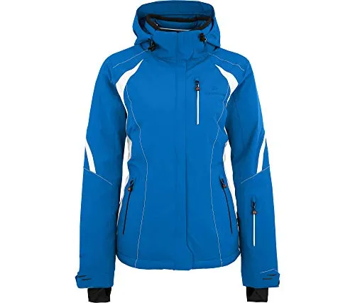 Bergson Skijacke SNOWTASTIC Damen - Wattierte Skijacke in Blau - Wattierte Damen-Skijacke mit 20.000 mm Wassersäule für optimalen Schutz. Ideal für kalte Tage auf der Piste. In Größe 46 erhältlich.